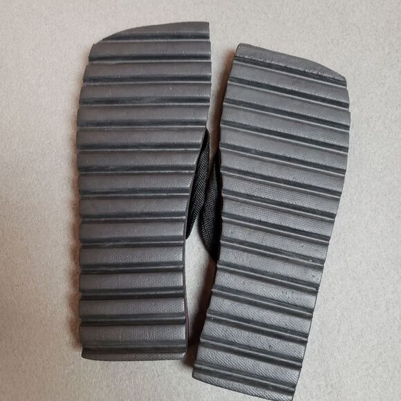 Rare Y2K Square Toe Black Diesel 8 Women or 6 Men Flip Flop Sandle Vtg Beach - Picture 10 of 13